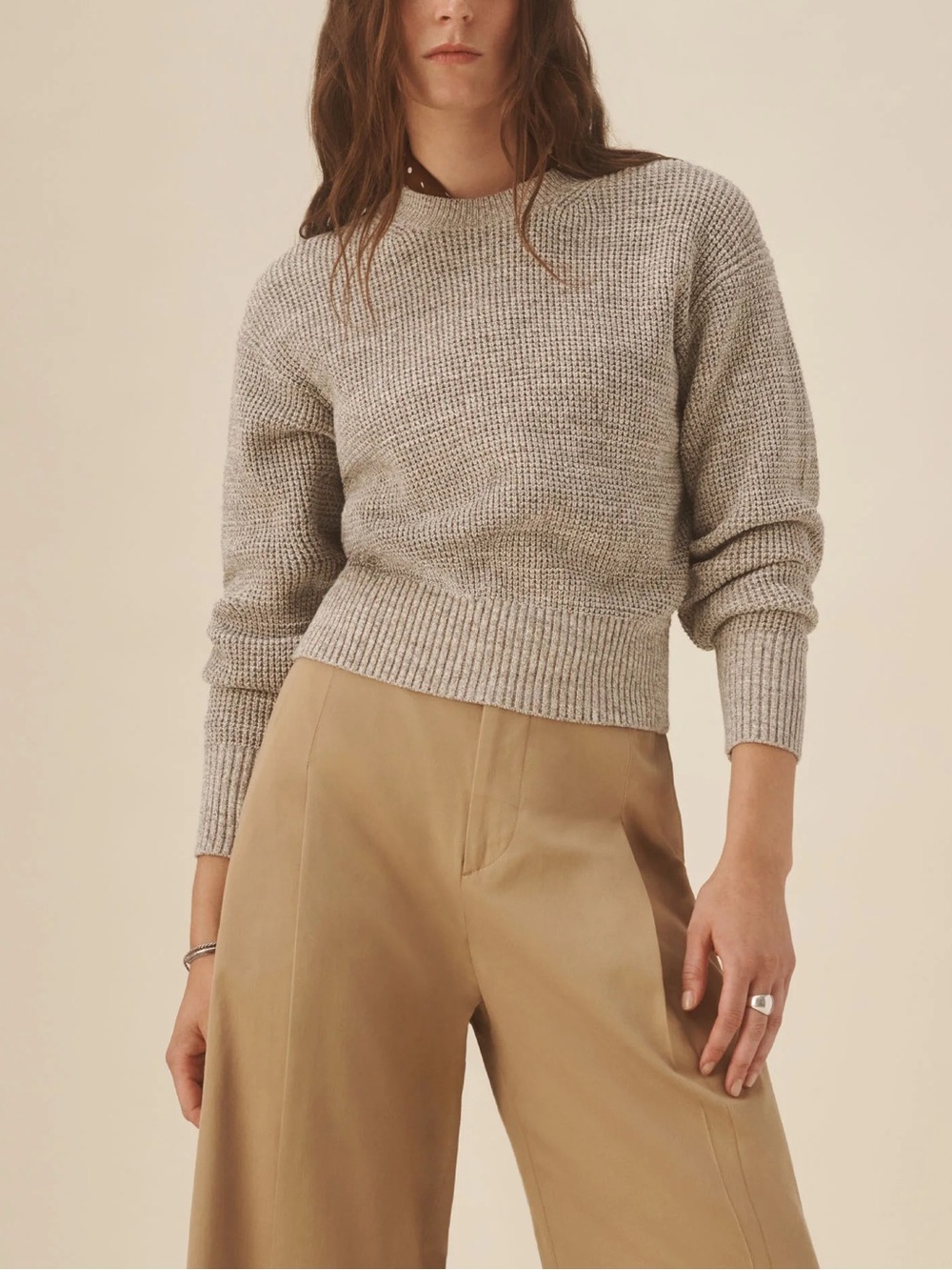 Buck Mason Seafarer Cotton Shrunken Crew in Marled Coastal Cedar 🩶 - Picture 6 of 6